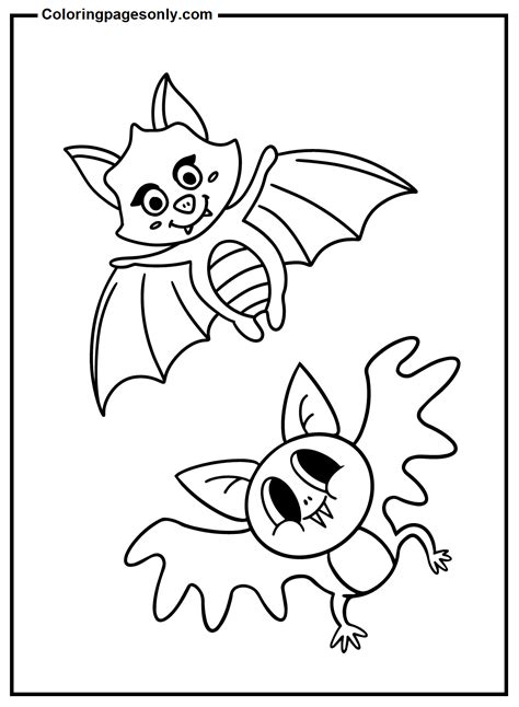 Bats Coloring Page Pdf