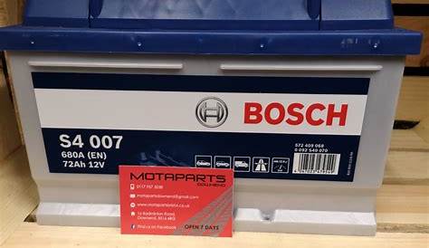Bosch S4 007 Car Battery 12v 72Ah 680A (100) Motaparts