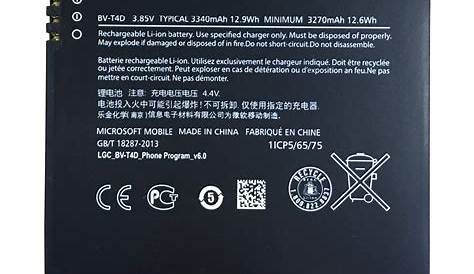 Batterie 3.9V 2.95Ah Li-ion BV-T4D Microsoft Lumia 950 XL