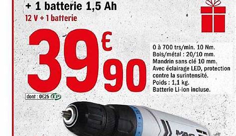 Batterie Visseuse Mac Allister 12v LithiumIon 10.8V/12V 2Ah Castorama