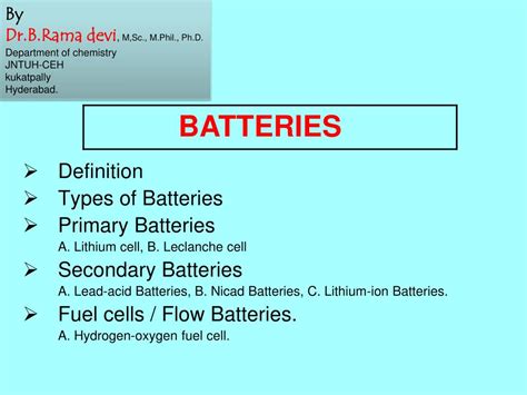 Batteries Definition Larousse