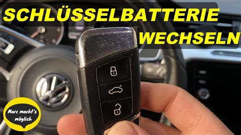 SchlüsselBatterie wechseln VW Passat Volkswagen YouTube
