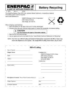 Battery Disposal Form