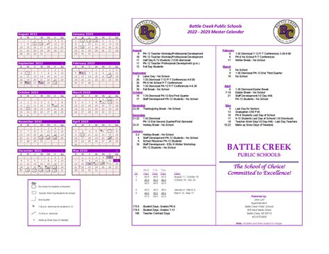 Battle Creek Public Schools Calendar
