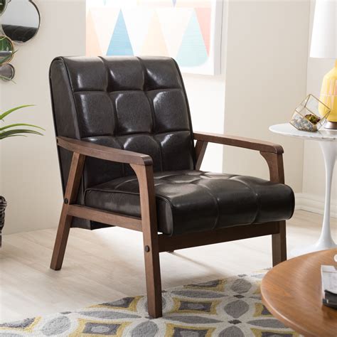 elyricsy.biz:baxton studio mid century masterpieces brown club chair
