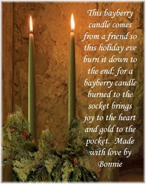 Bayberry Candle Good Luck Poem