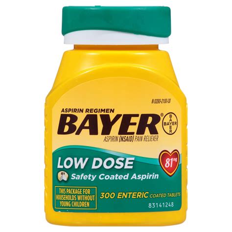 bayer aspirin dosage for heart