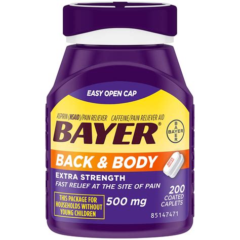 bayer back and body 500 mg dosage
