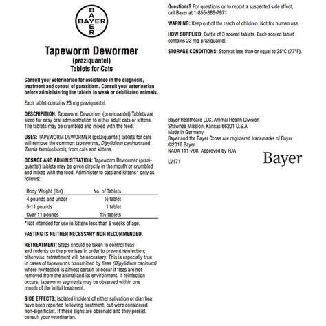 bayer tapeworm cat dewormer