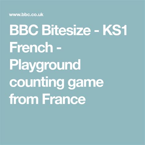 bbc bitesize french games