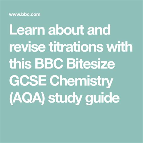 bbc bitesize gcse chemistry aqa