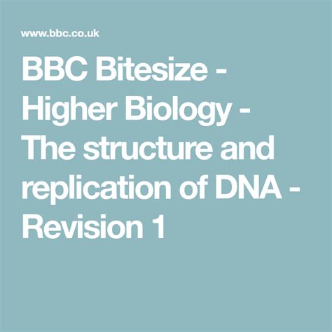 bbc bitesize higher biology