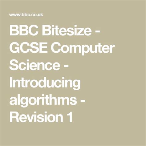 bbc bitesize ocr computer science algorithms