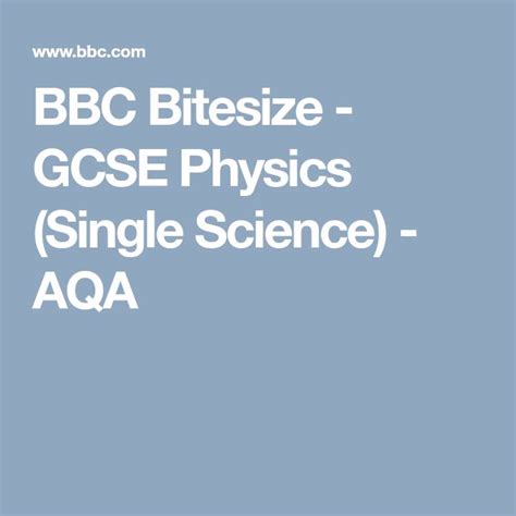 bbc bitesize physics gcse higher