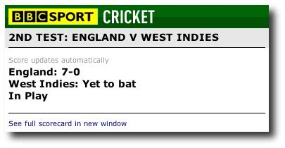 bbc cricket live scores widget