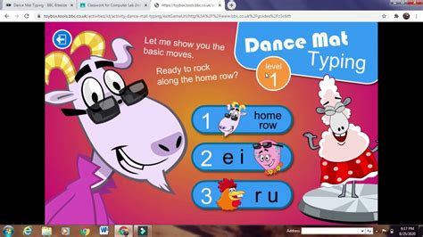 bbc school games dance mat typing