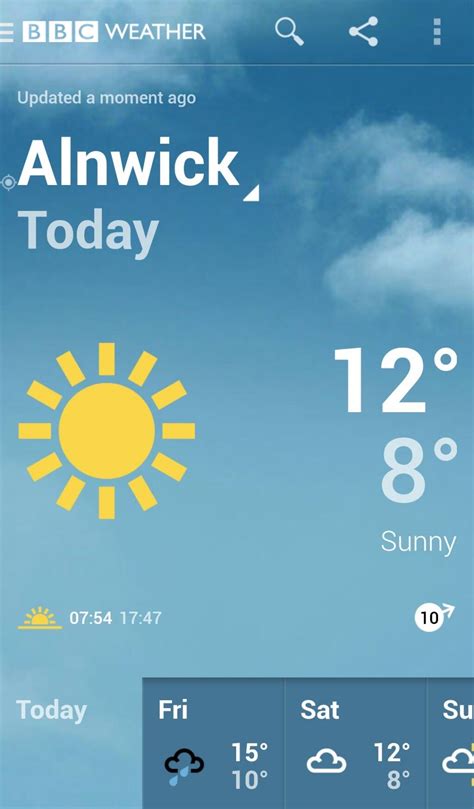 bbc weather alnwick 10 day forecast