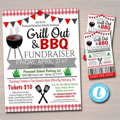 bbq fundraiser ticket template free