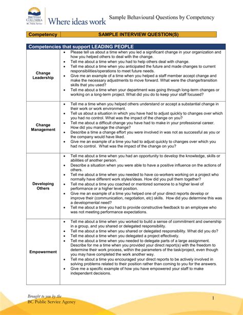 bc government competency questions