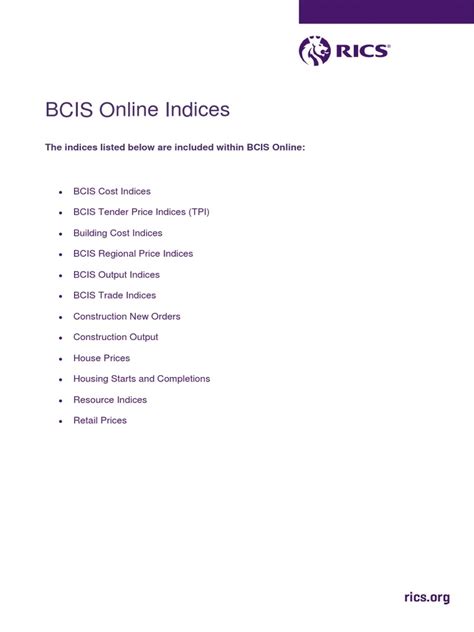 bcis indices