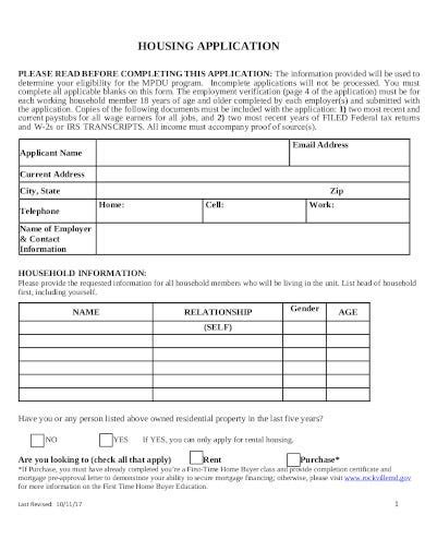 bcp housing application form
