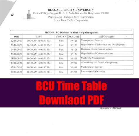 bcs time table 2023