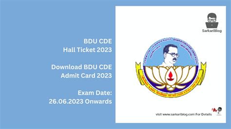 bdu hall ticket 2023