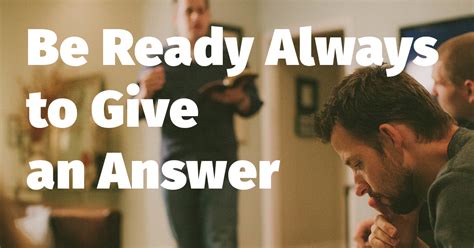 be ready to give an answer nkjv