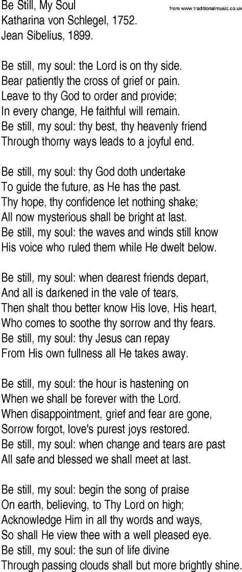 be still my soul lyrics hymn