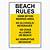 beach rules signs 12 x 36