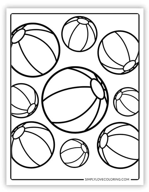 Beach Balls Coloring Sheet