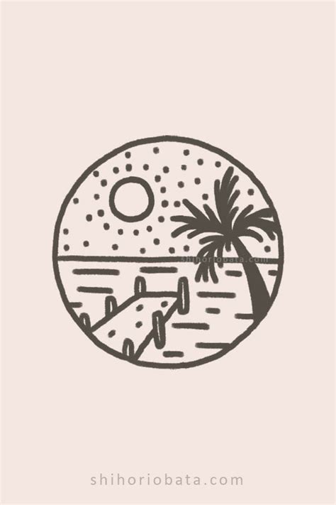 beach drawing aesthetic