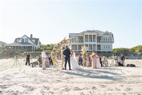 Beautiful beach house wedding at Holden Beach, NC