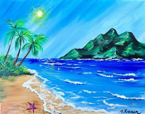 beach landscape drawing easy