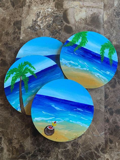 beach themed coasters for drinks