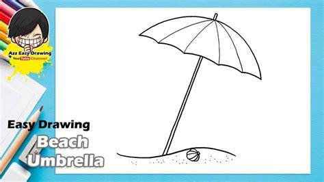 beach umbrella drawing easy