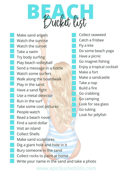 Beach Vacation Bucket List