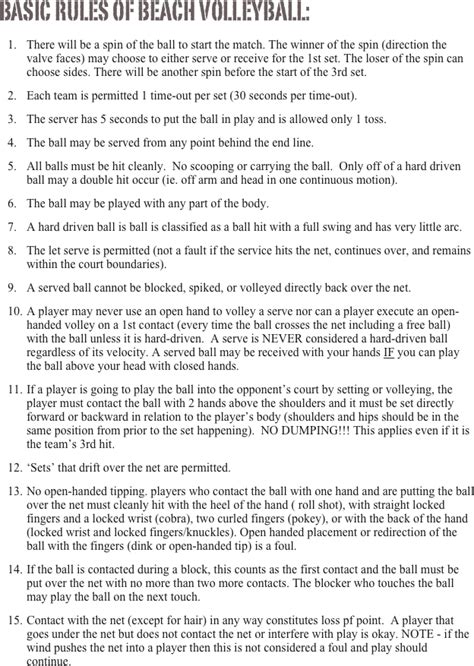 Beach Volleyball Receive Rules