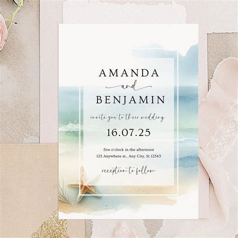 Beach Wedding Invitations Ideas Simple