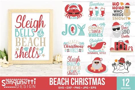 Beachy Christmas Christmas SVG Files for Crafters (157914) Cut