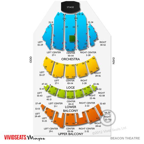 Beacon Theater Interactive Seating Chart