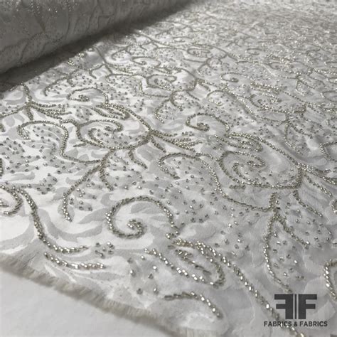 Beaded Brocade Fabric