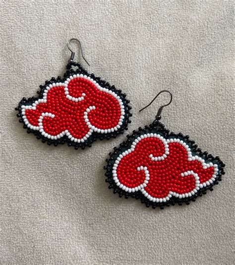 beaded cloud earrings