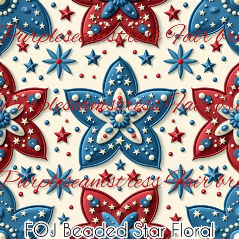 Beaded Star Fabric
