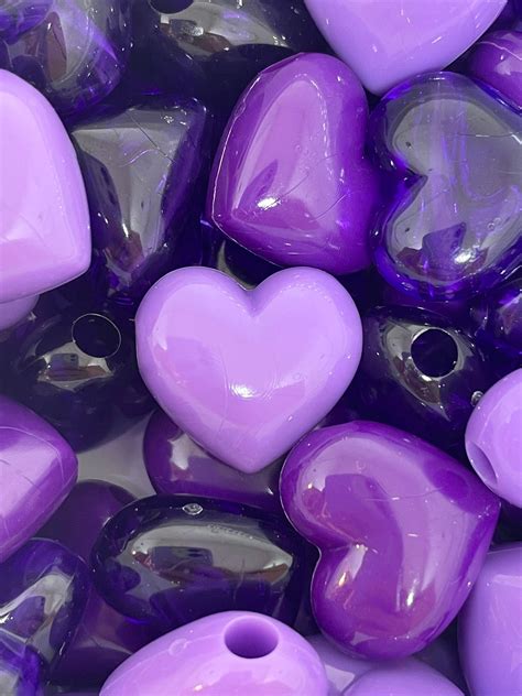 Beads Heart Purple