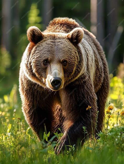 Coloring sheet of a bear family playing in the forest.