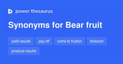Bear Fruit To Synonym
