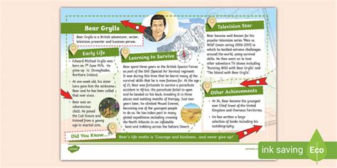 bear grylls fact file