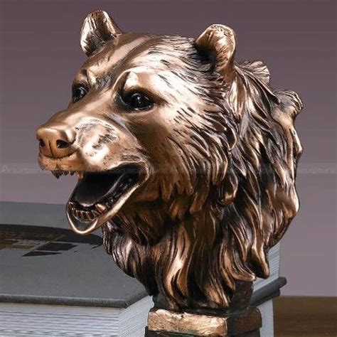 Bear Head Statue Bust
