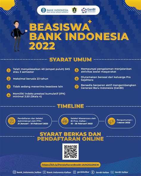 Informasi Pendaftaran Beasiswa Bank Indonesia Tahun 2022